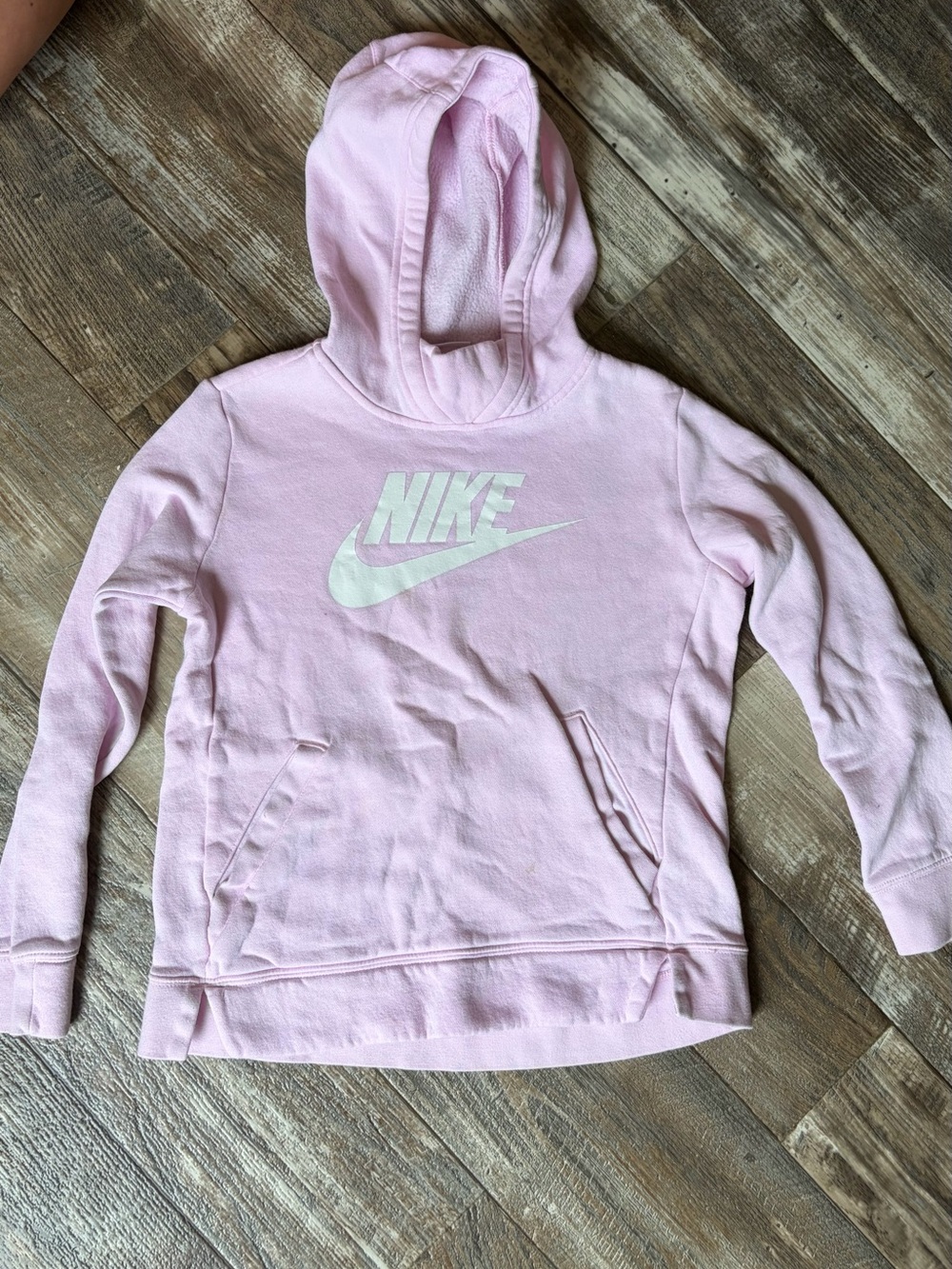 Pink Nike hooded sweatshirt girls medium